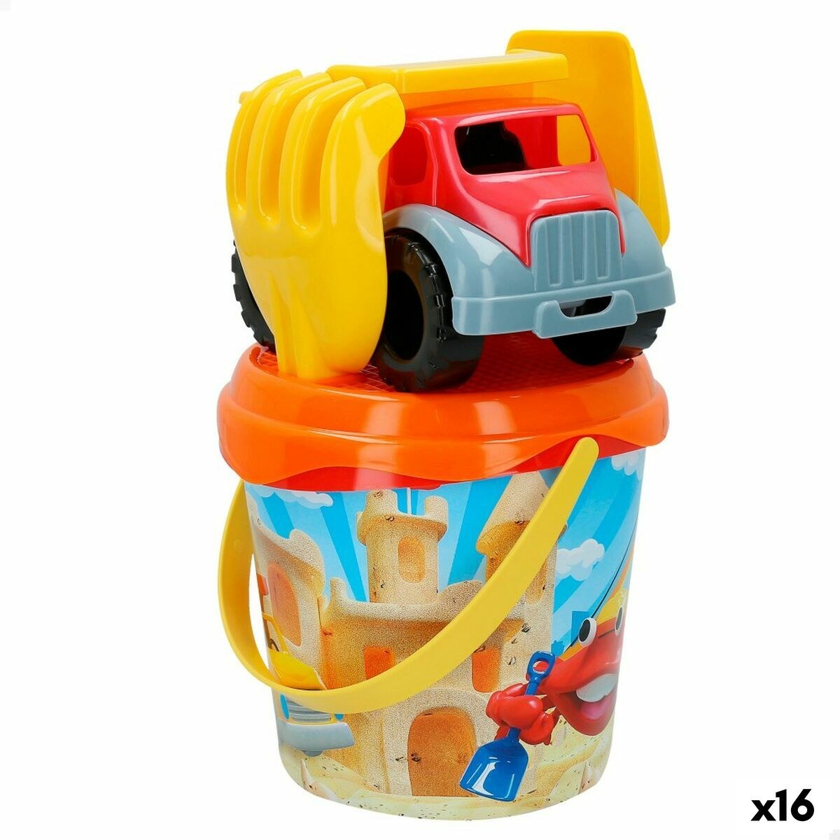 Beach toys set Ø 18 cm polypropylene (16 Units)