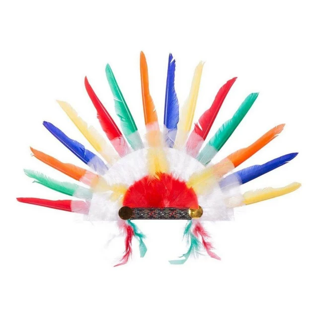 Hat Multicolour Feathers American Indian 58 x 38 cm