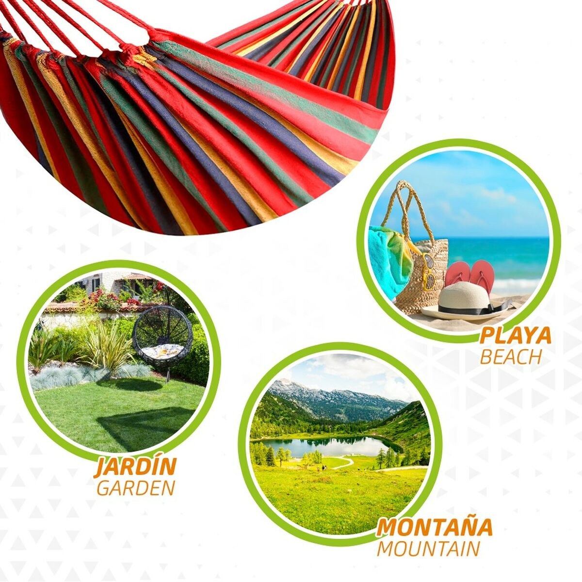 Hammock Orange 200 x 0,4 x 100 cm (6 Units)