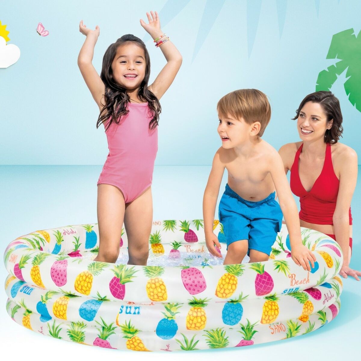 Детские надувное кресло Ананасы Обруч 248 L 132 x 28 x 132 cm (12 штук)
