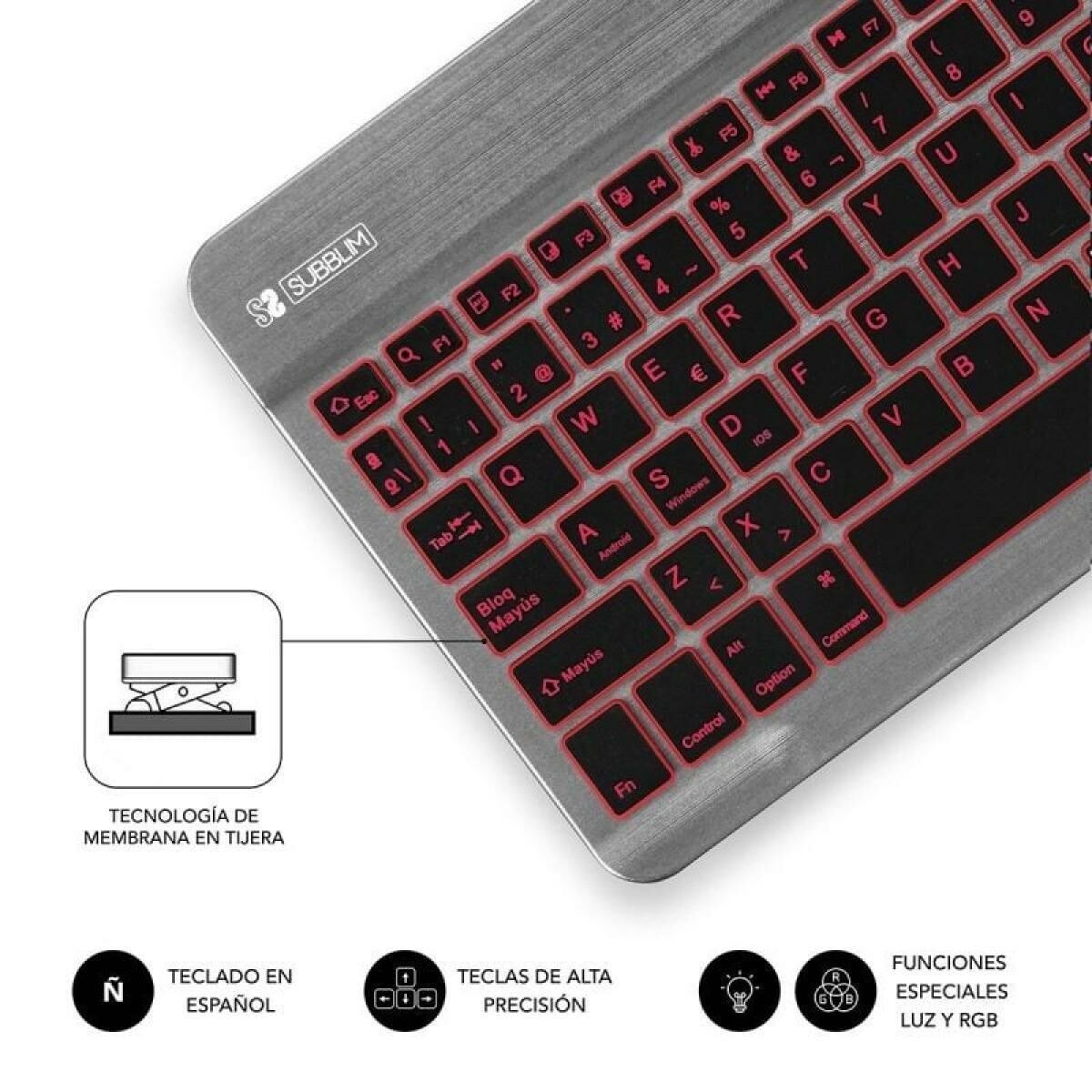 Bluetooth-клавиатура SUB-KBT-SMBL31 Серый Испанская Qwerty