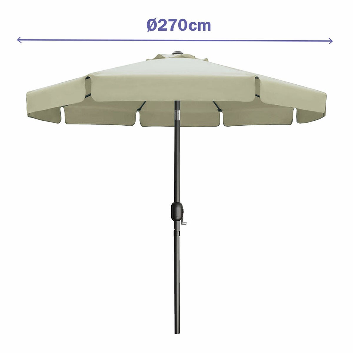 Пляжный зонт Бежевый Ø 270 cm