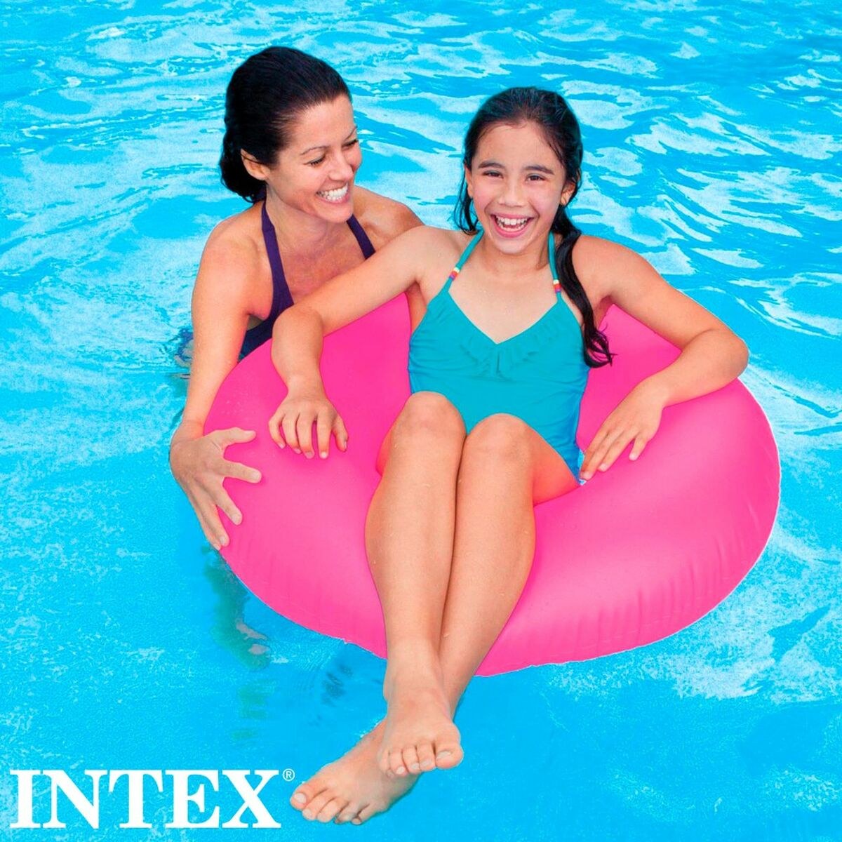 Inflatable Floating Doughnut Neon 91 x 91 cm (24 Units)
