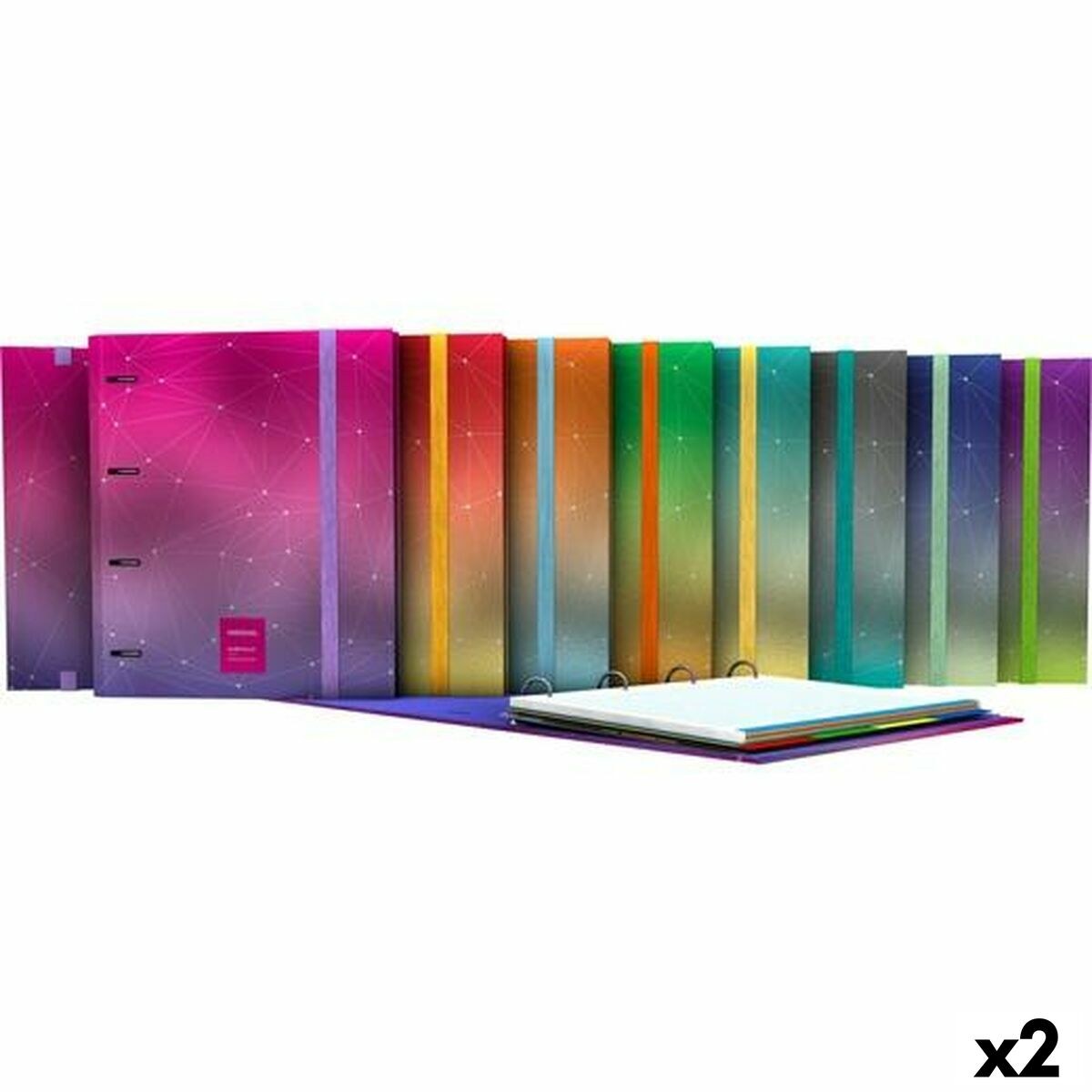 Ring binder Violet A4 (2 Units)