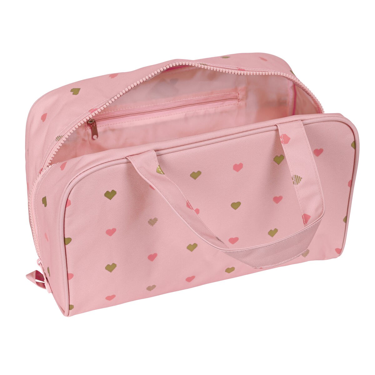School Toilet Bag Hearts Pink 31 x 14 x 19 cm