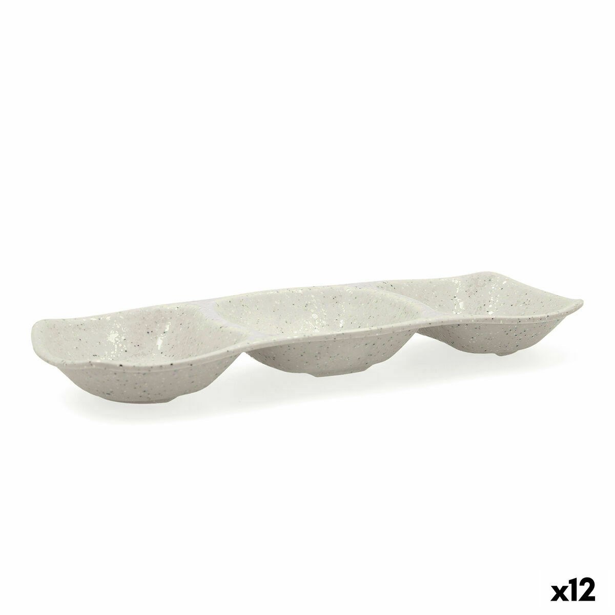 Snack tray Ikonic Grey Plastic Melamin 28,6 x 10,9 x 3,1 cm (12 Units) (Pack 12x)
