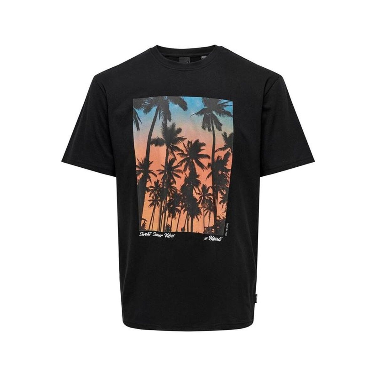 Men’s Short Sleeve T-Shirt Onskolton Reg Beach Black