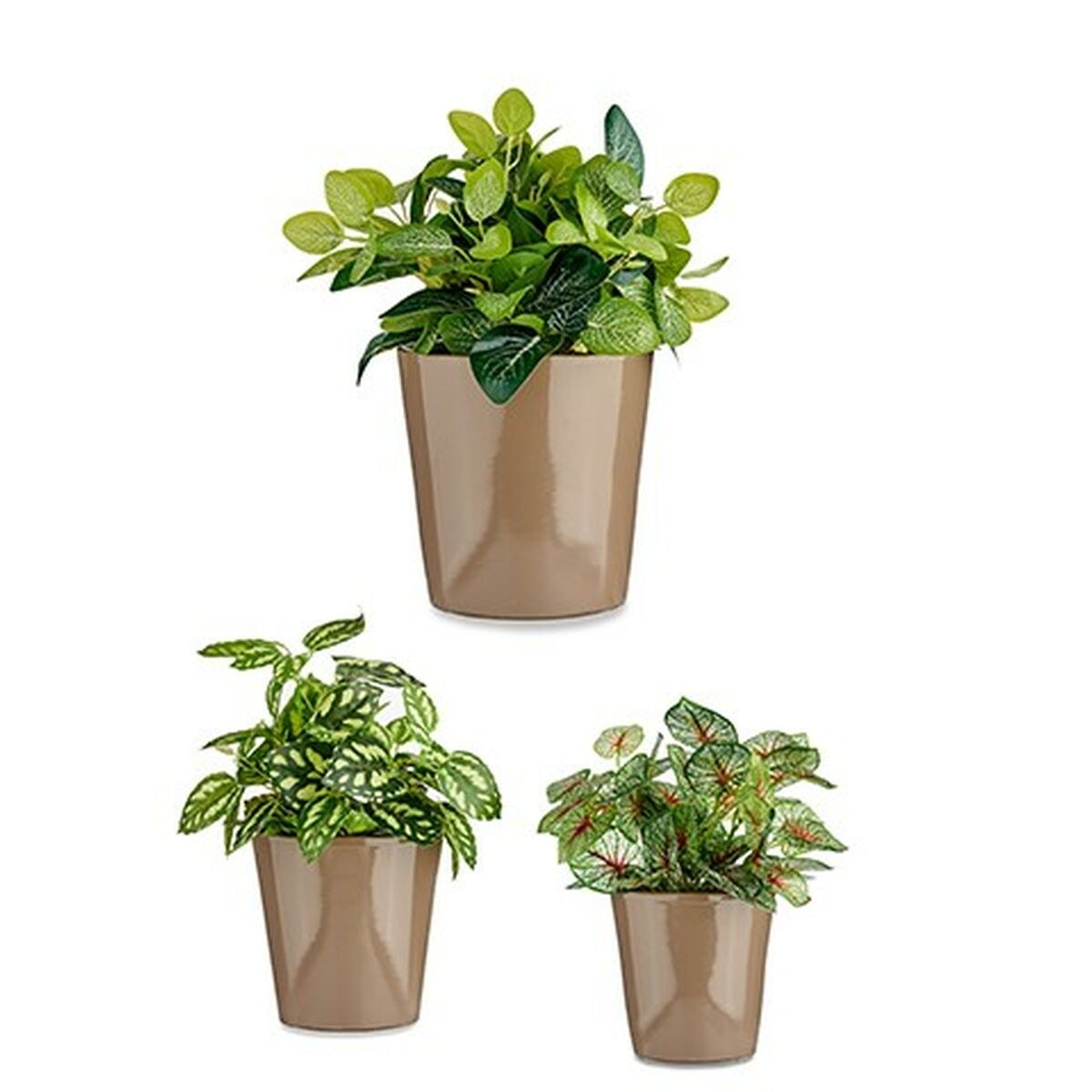 Set of pots Cónica Ø 14 cm Ø 22 cm Ø 17 cm Plastic 30 x 40 cm 3 Pieces (3 Pieces)
