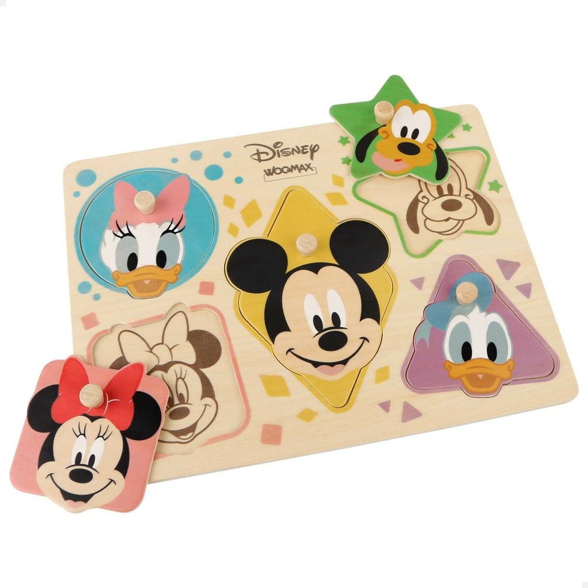 Child's Wooden Puzzle + 2 Years 5 Pieces (12 Units)