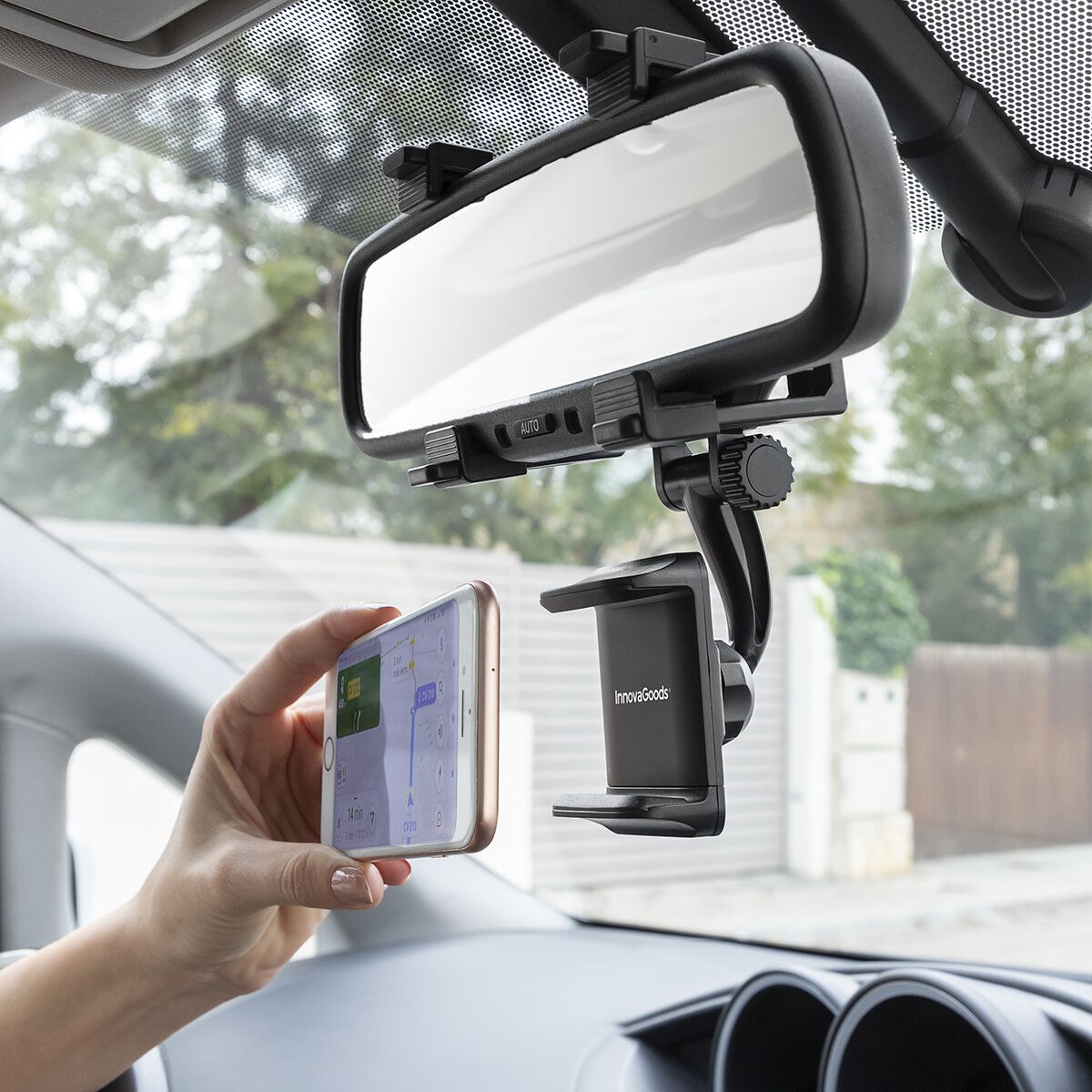 Smartphone Holder for Rearview Mirror Stropp