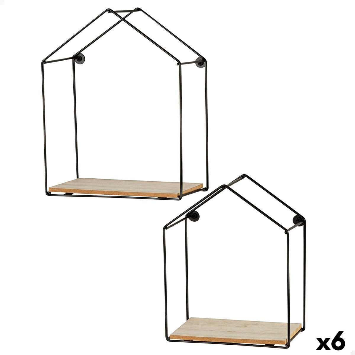 Полка Железо Деревянный MDF 21 x 25 x 10 cm (6 штук)