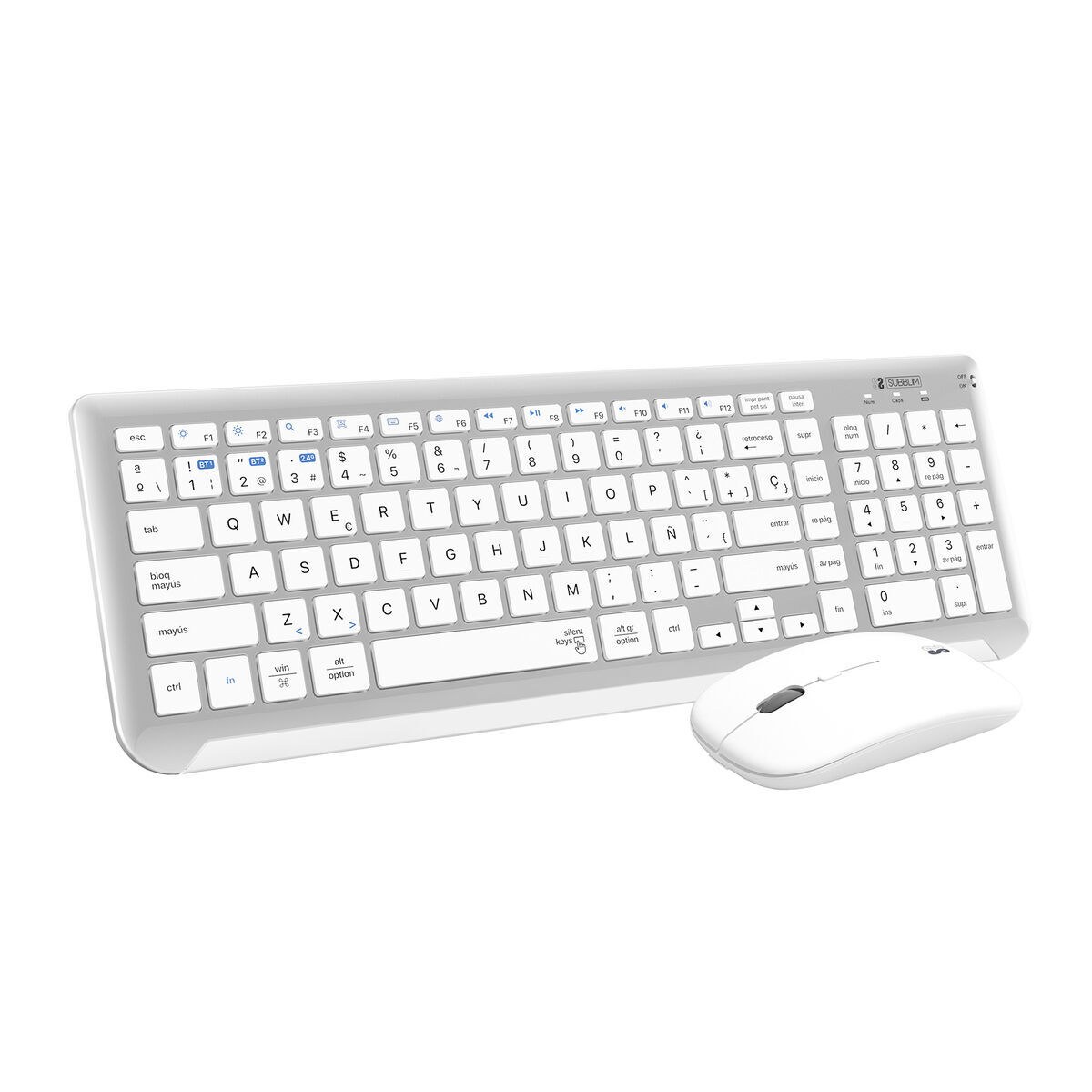 Клавиатура и беспроводная мышь SUBKBC-DCEP10 Серебристый Испанская Qwerty