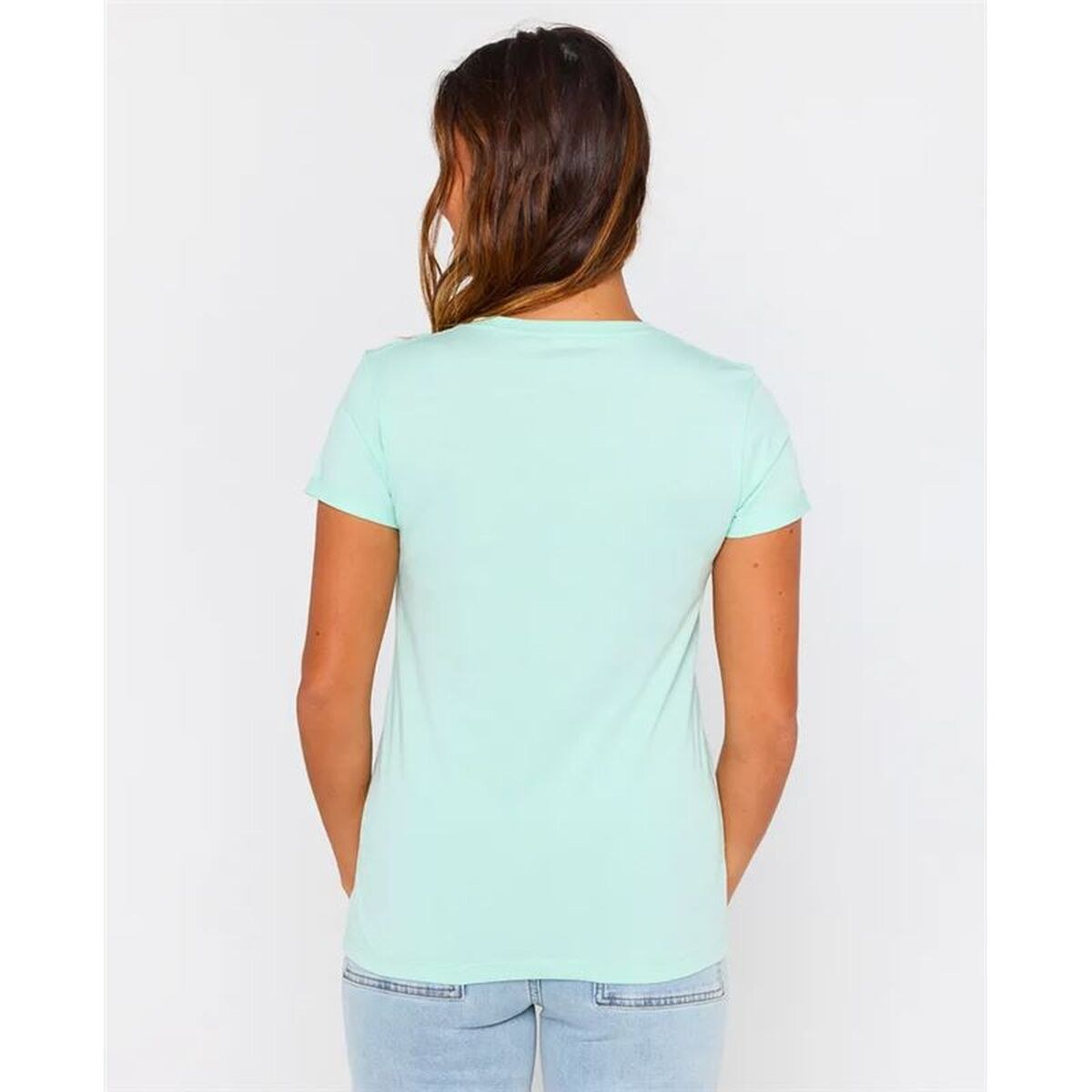 Women’s Short Sleeve T-Shirt Heart V Neck Tee Sky blue