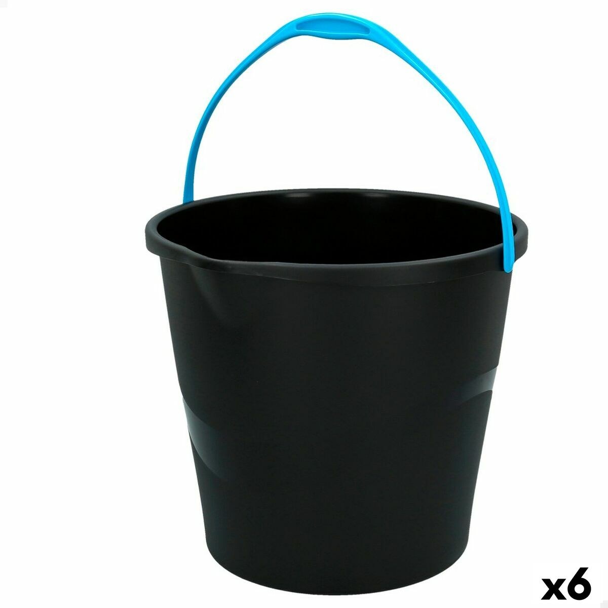 Ведро с ручкой Чёрный 10 L 29,5 x 26 x 28,5 cm (6 штук)