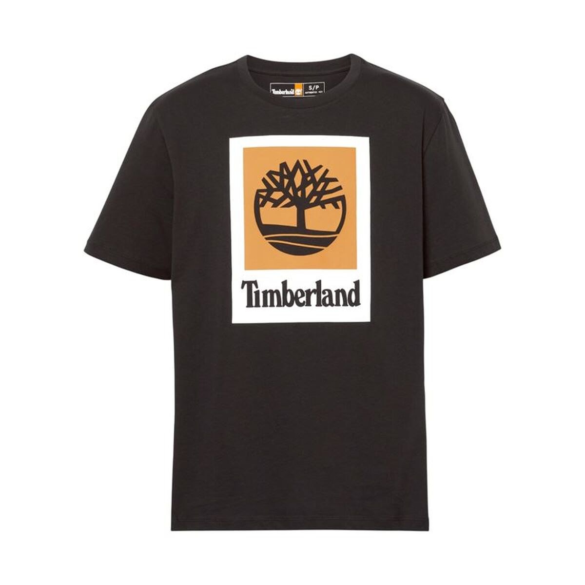 Men’s Short Sleeve T-Shirt Stack Logo Colored Short Sleeve Black