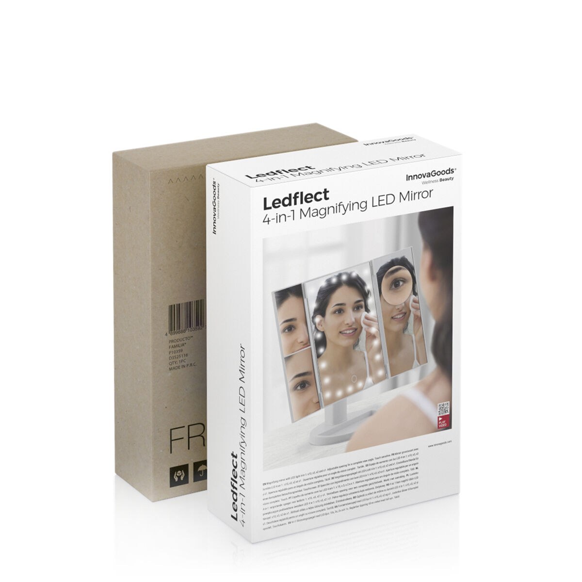 Увеличительное Зеркало cо Светодиодами 4-in-1 Ledflect