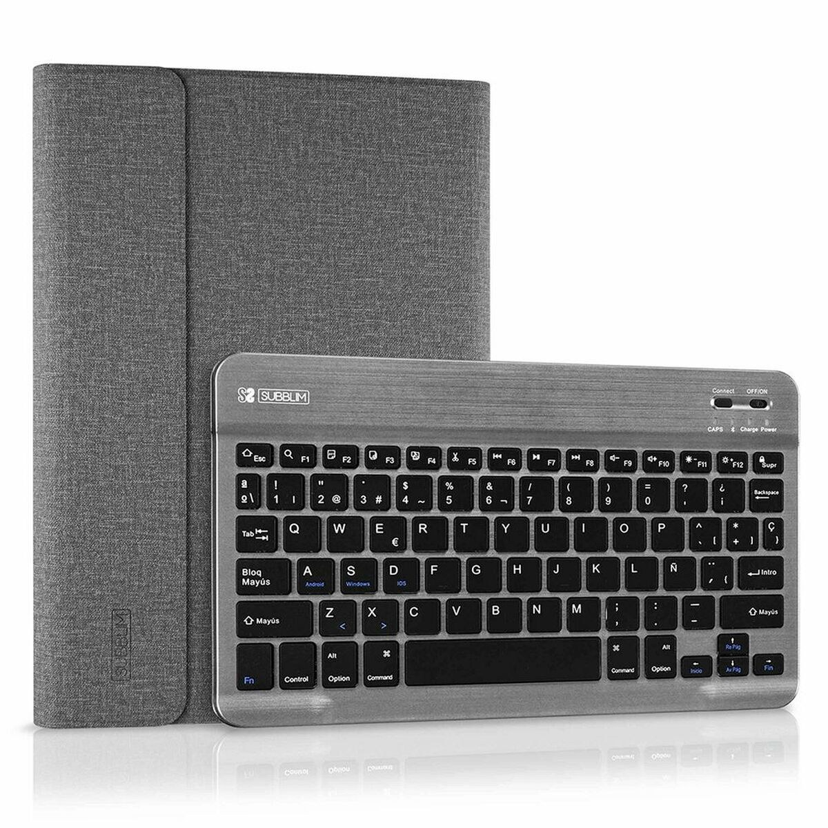 Чехол для планшета с клавиатурой SUB-KT2-BT0002 Серый Испанская Qwerty