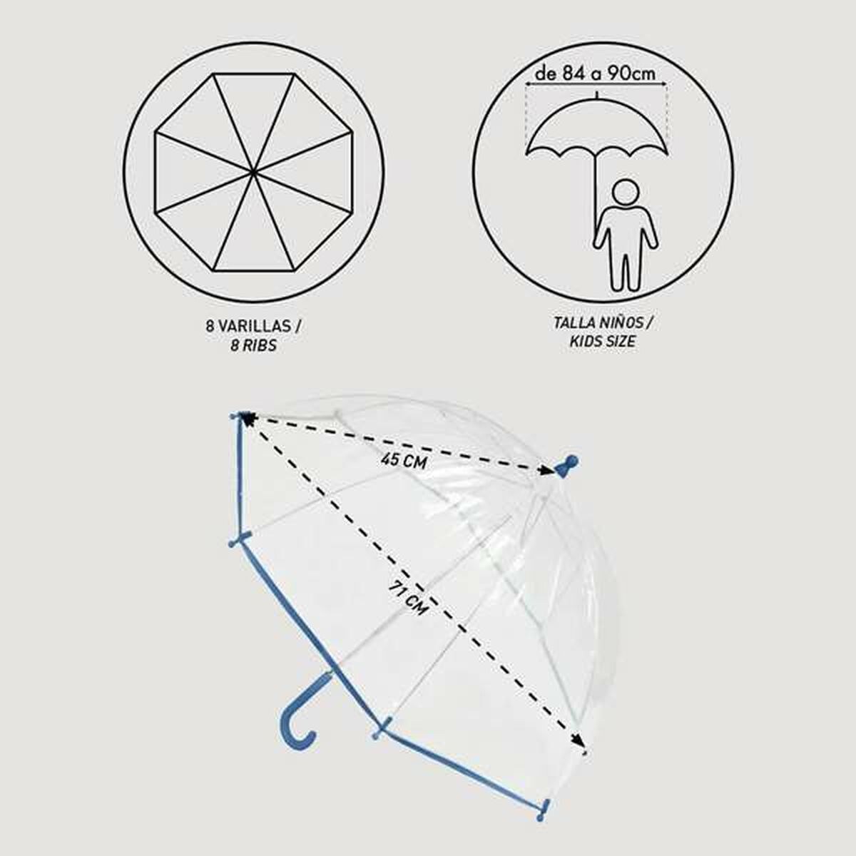 Bubble Umbrella 2400-0512 Red 100 % POE 45 cm