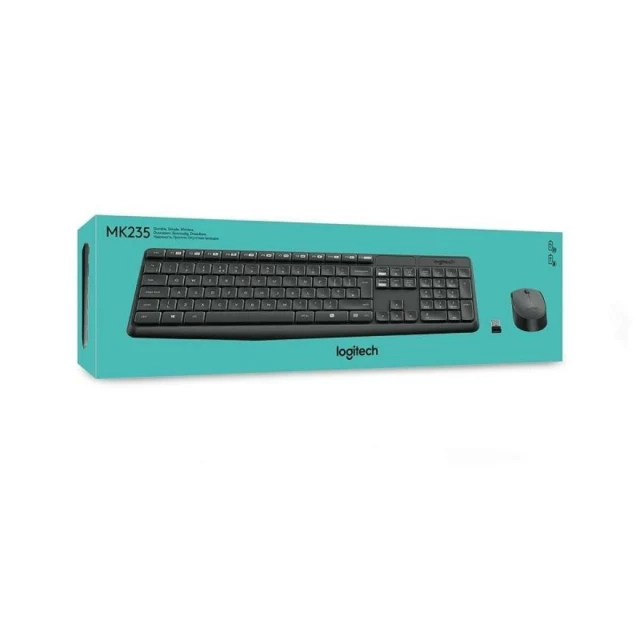 Keyboard and Wireless Mouse 920-007919 Black Grey Spanish Qwerty