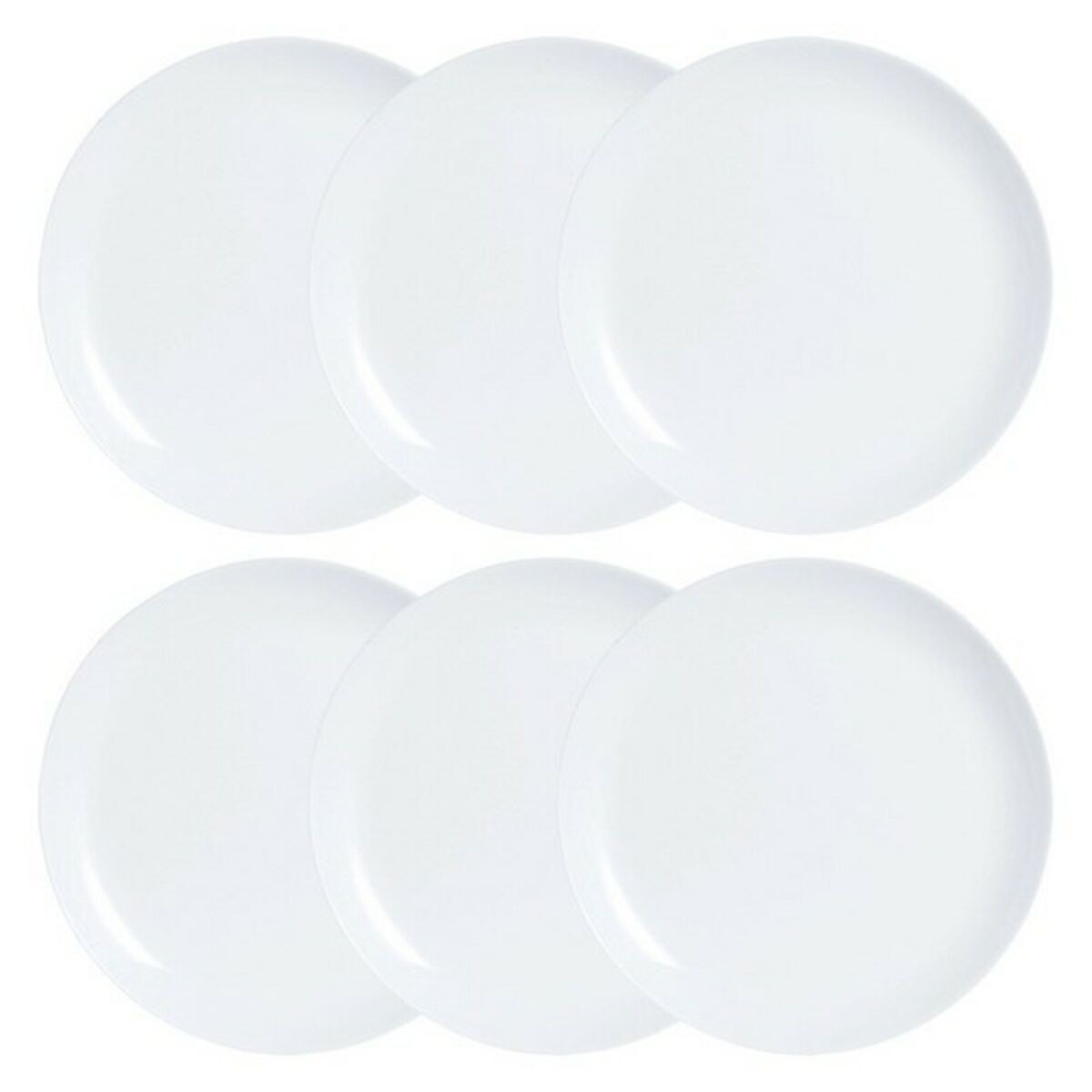 Plate set Diwali 6 pcs White Glass