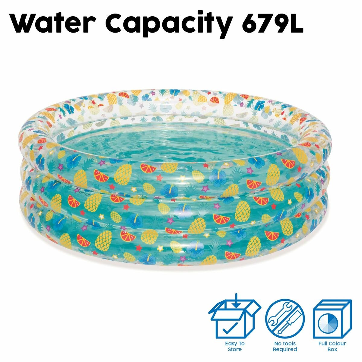 Inflatable Paddling Pool for Children Tropical 170 x 53 cm