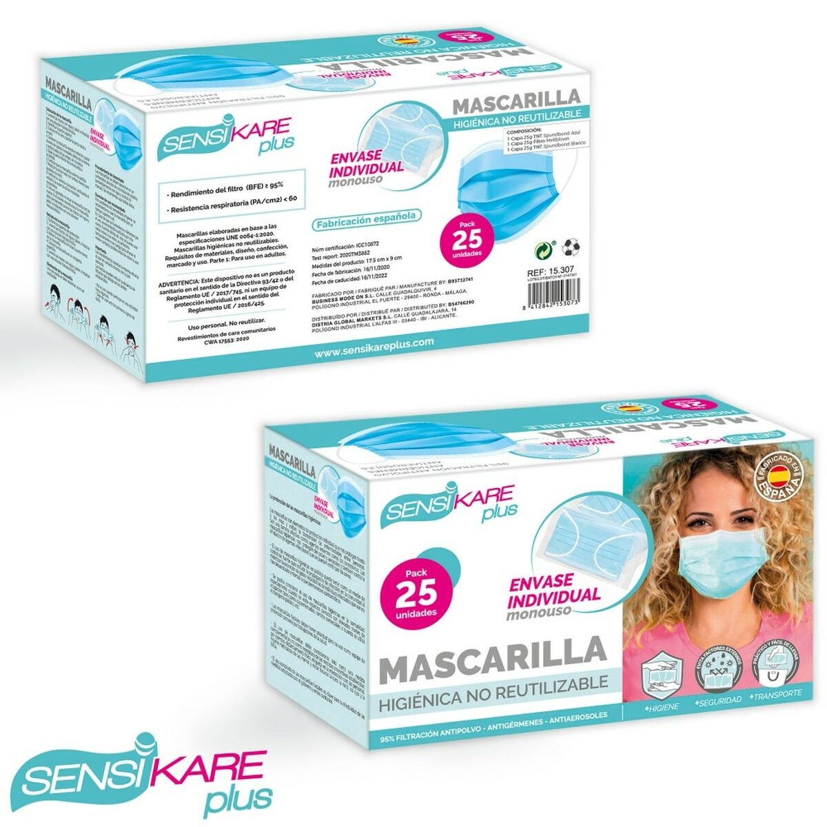 Box of hygienic masks 25 Предметы (12 штук)