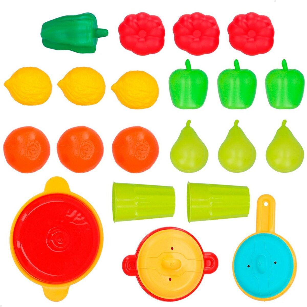 Toy Food Set Kitchenware and utensils 24 Pieces (9Units)