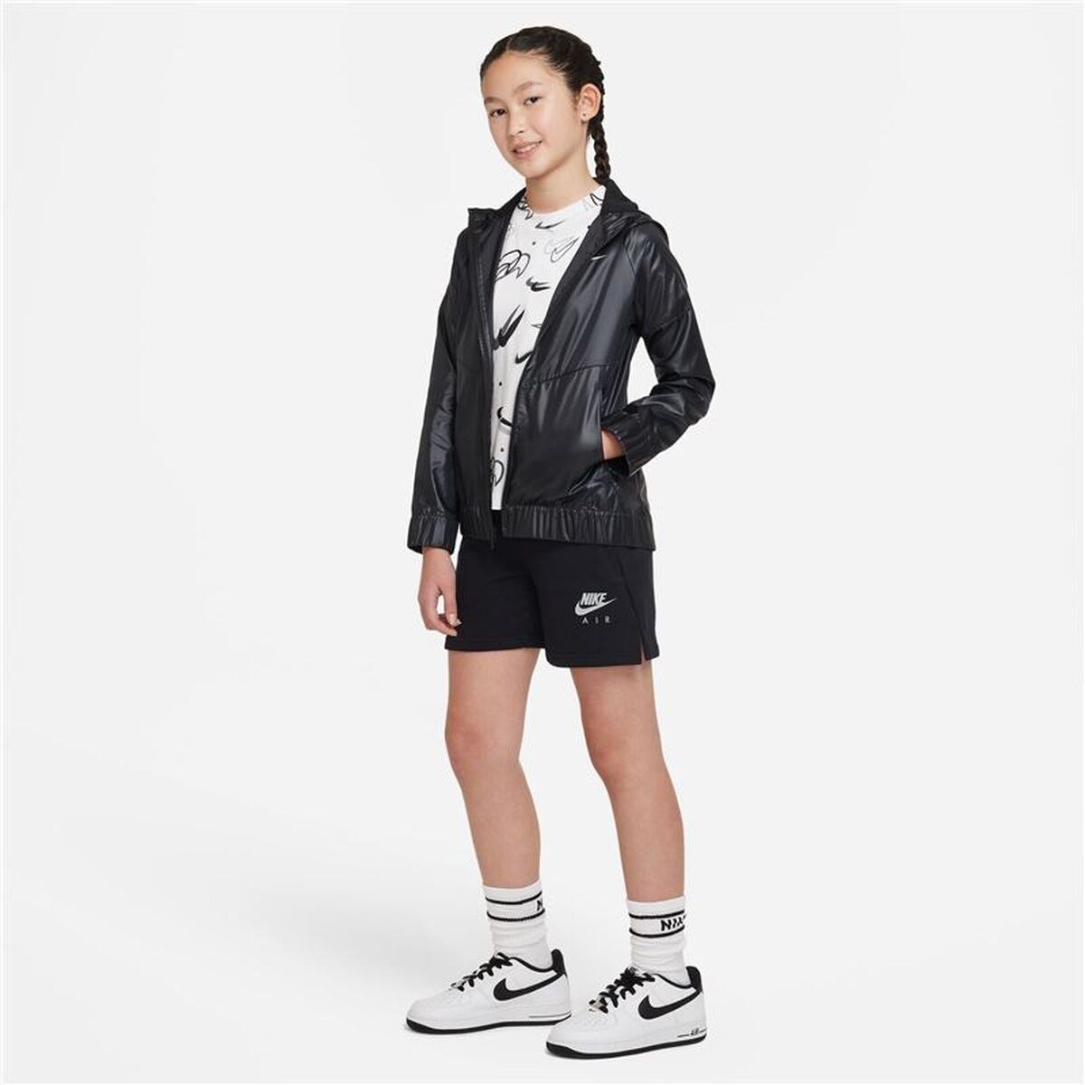 Детский Футболка с коротким рукавом Boxy Swooshfetti Белый