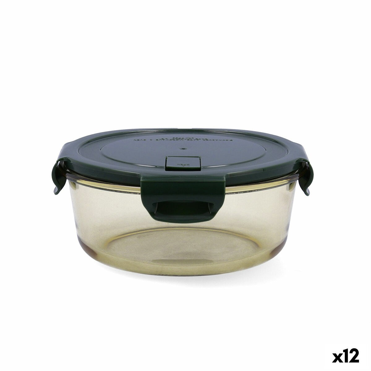 Hermetic Lunch Box Infinity Circular 970 ml Yellow Glass (12 Units)