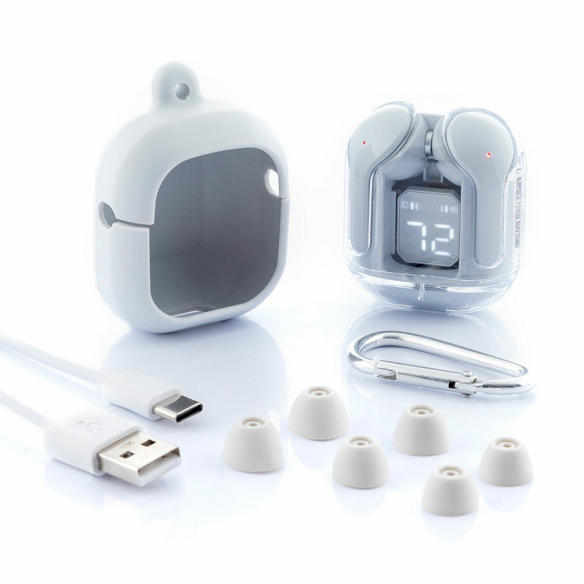 Wireless Earphones with Charging Case Grey