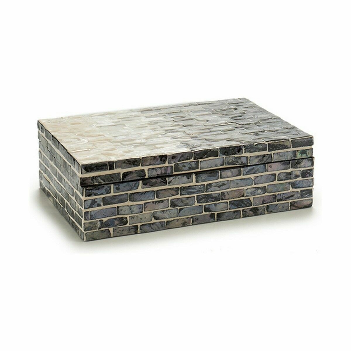 Decorative box Grey Mother of pearl Particleboard (4 Units)