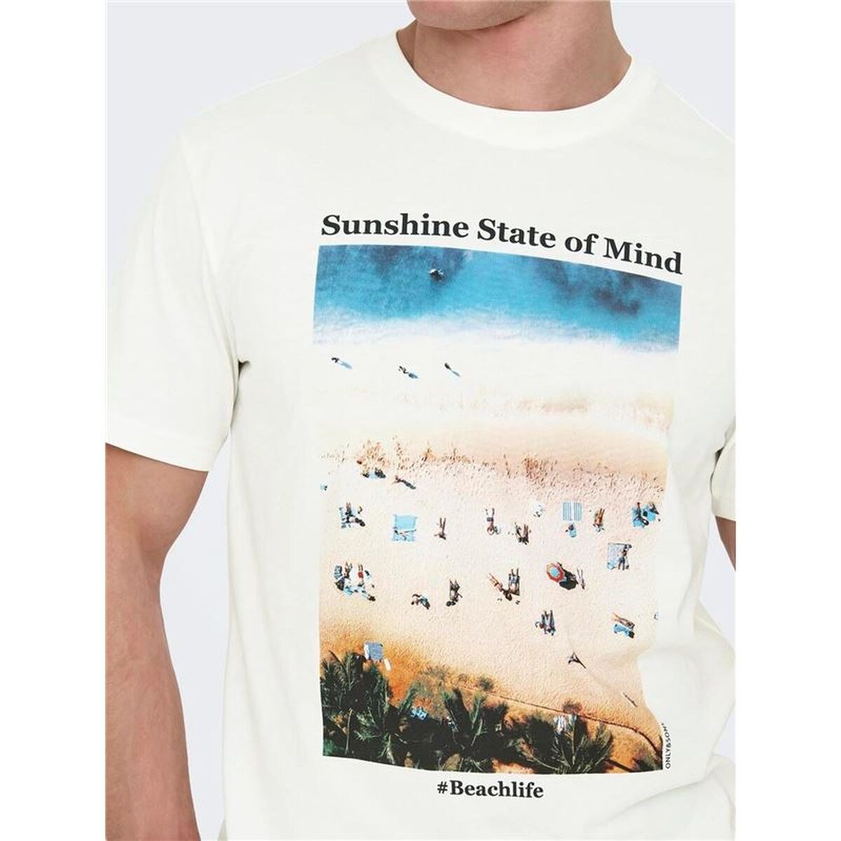 Men’s Short Sleeve T-Shirt Onskolton Reg Beach White