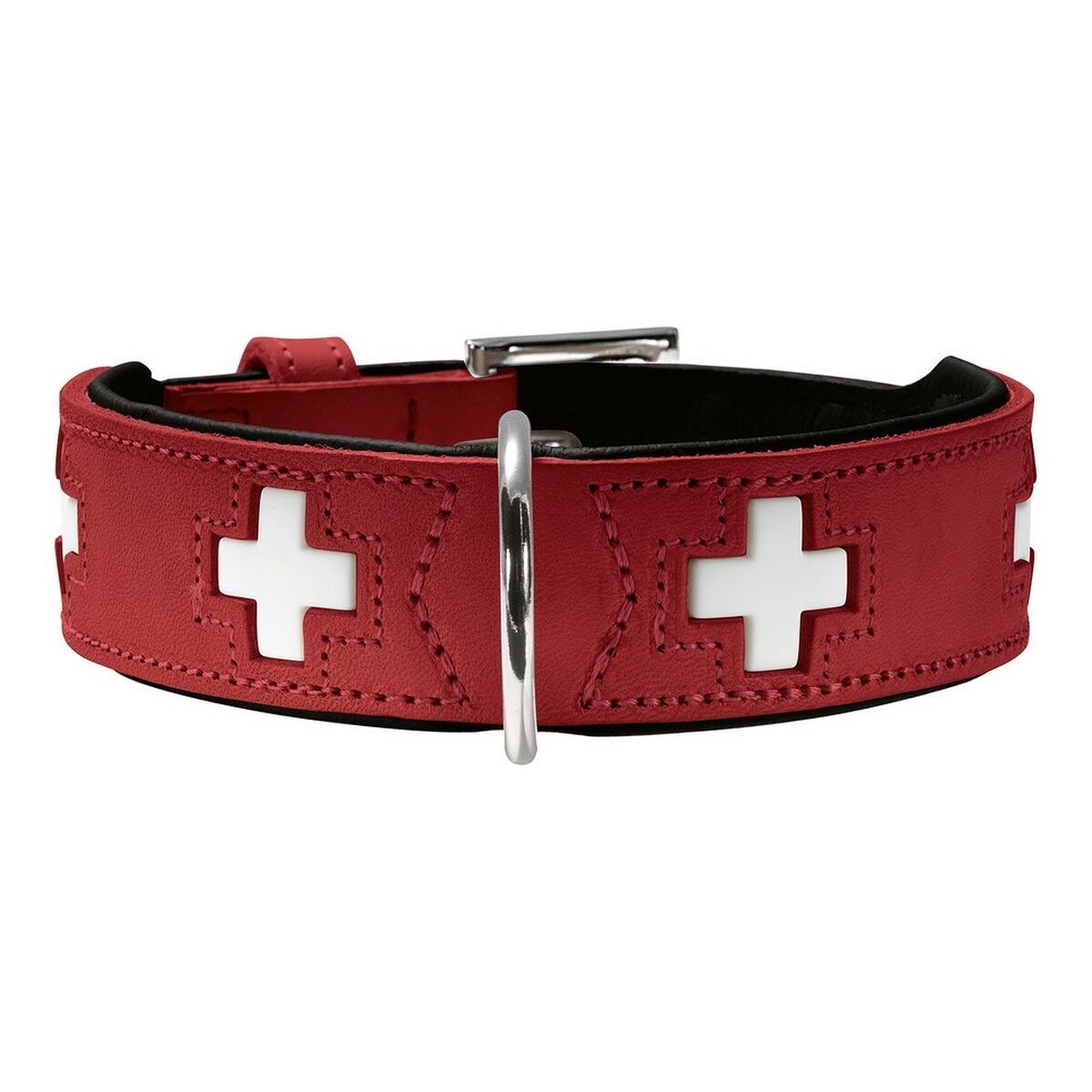 Собачий ошейник Swiss Красный/Черный (35-39.5 cm)