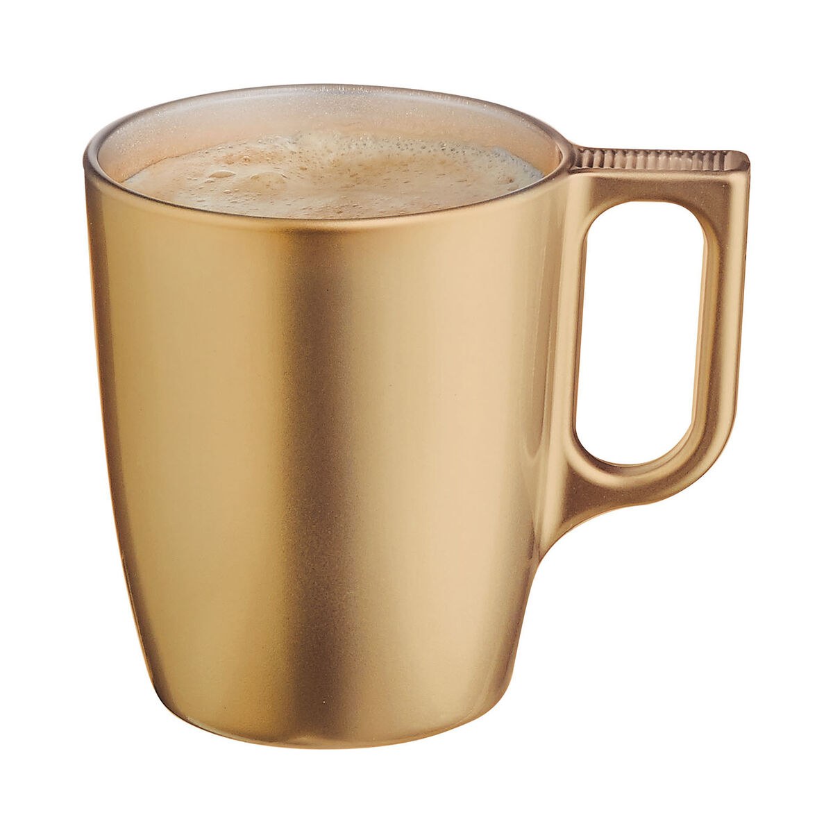 Mug Flashy Golden Glass 250 ml (6 Units)