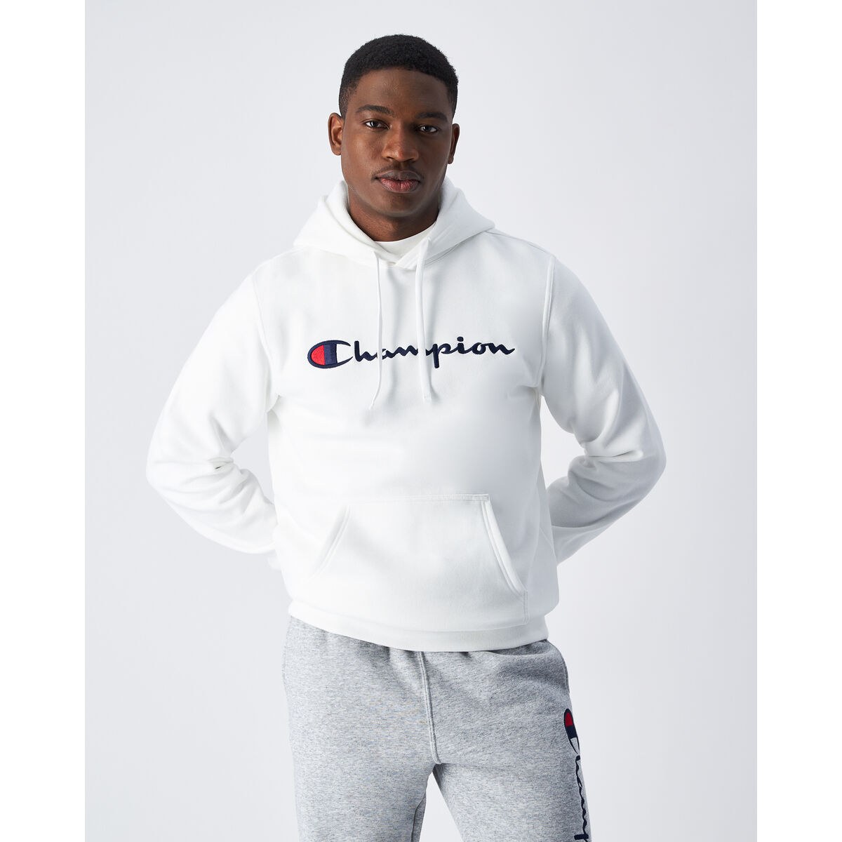 Толстовка с капюшоном мужская HOODED SWEATSHIRT 220253 WHT Белый