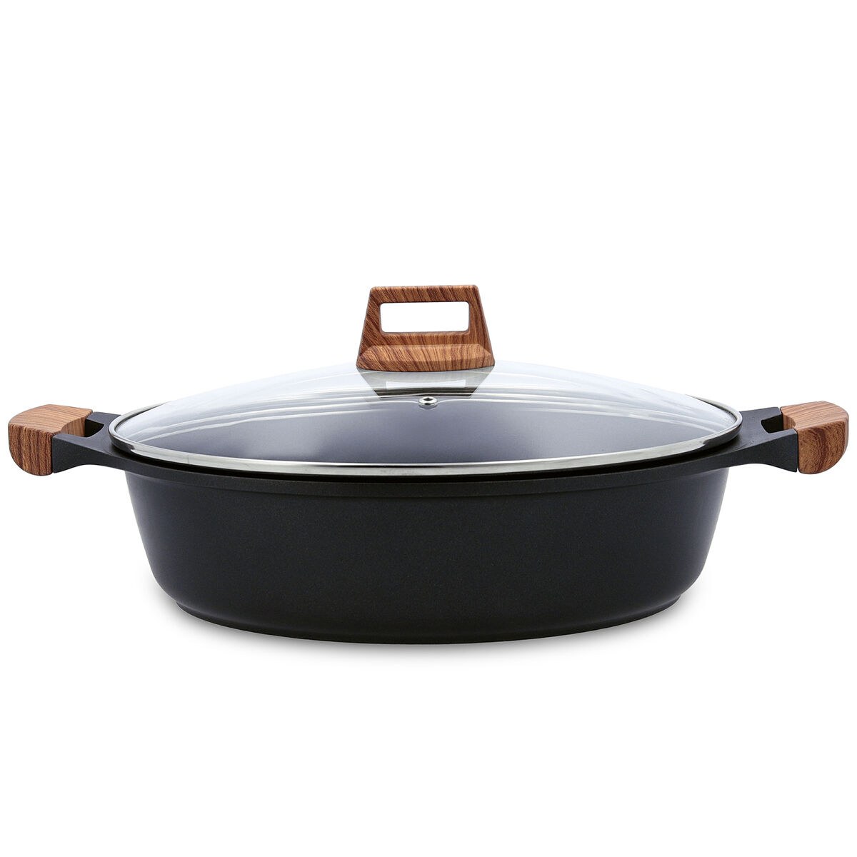 Casserole with lid Karbon Black 32 cm Cast aluminium