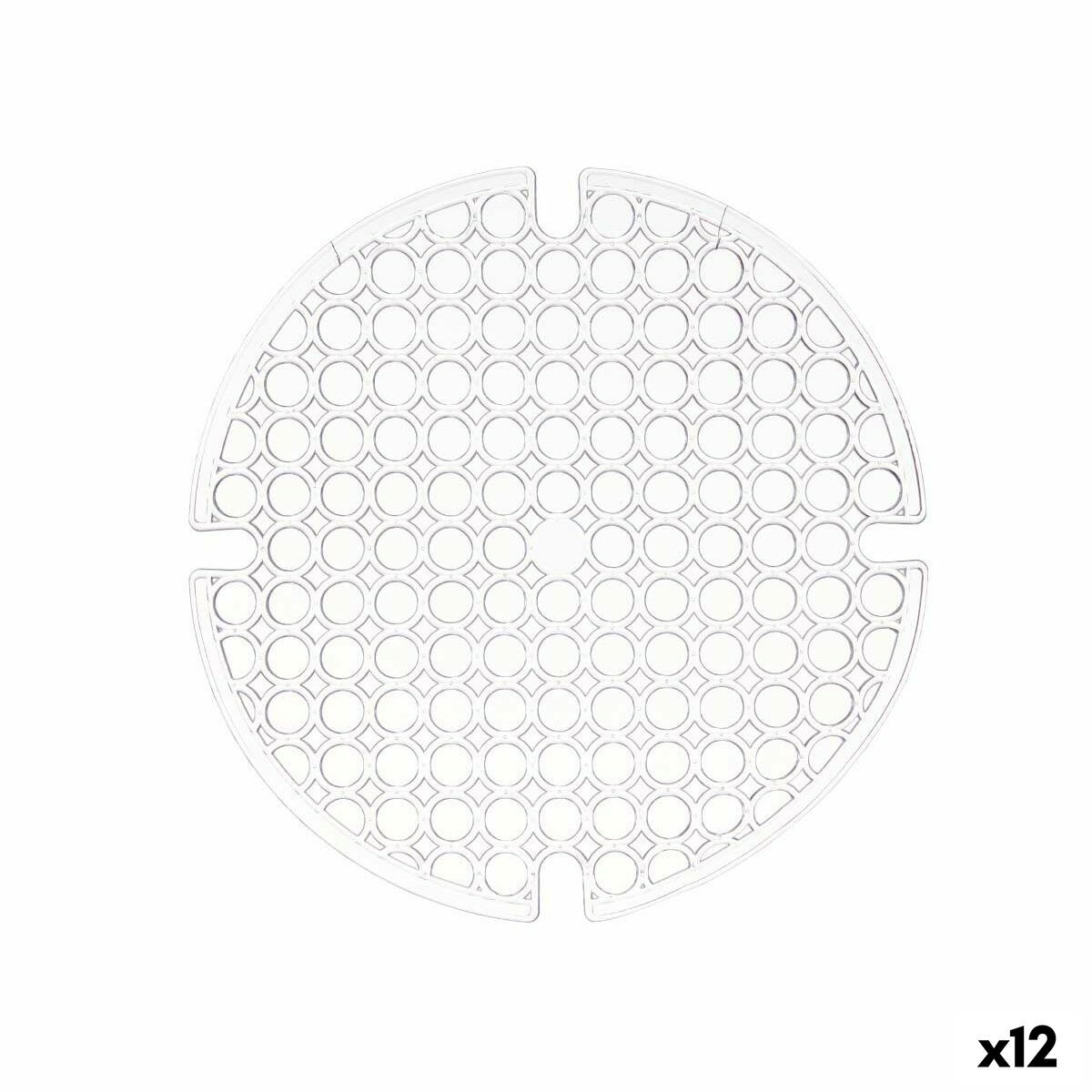 Нескользящий коврик Прозрачный Пластик 29 x 0,1 x 29 cm Раковина (12 штук)