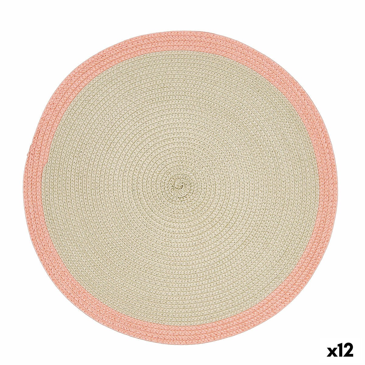 Place mat Kaleido Pink Plastic 38 cm (12 Units)