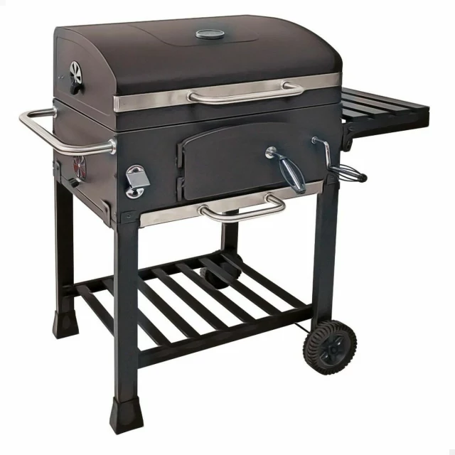 Coal Barbecue with Cover and Wheels 102 x 65 x 104 cm