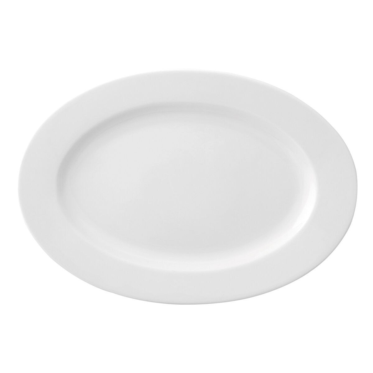 Flat plate Prime Oval Ceramic White (22 x 20 cm) (12 Units)