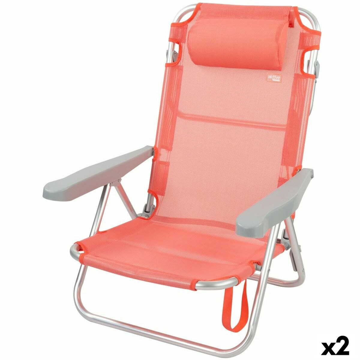 Складной стул с подголовником Flamingo Коралл 48 x 84 x 46 cm (2 штук)