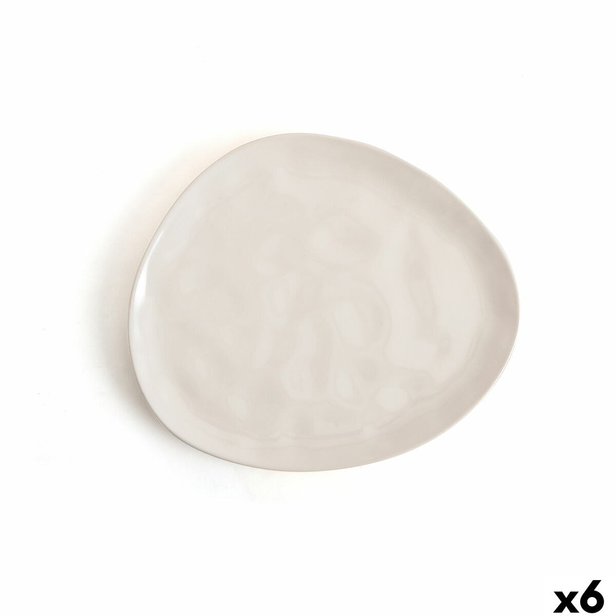 Flat Plate Cosmos White Ceramic 23 cm (6 Units)