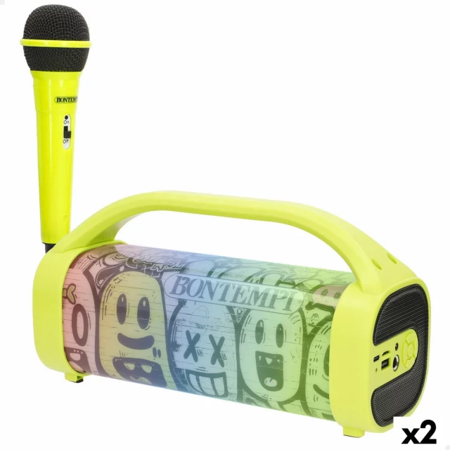 Speaker with Karaoke Microphone 2 Units