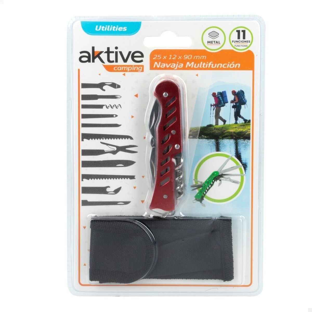 Multi-purpose knife Green Camping 2,5 x 9 x 1,2 cm (24 Units)