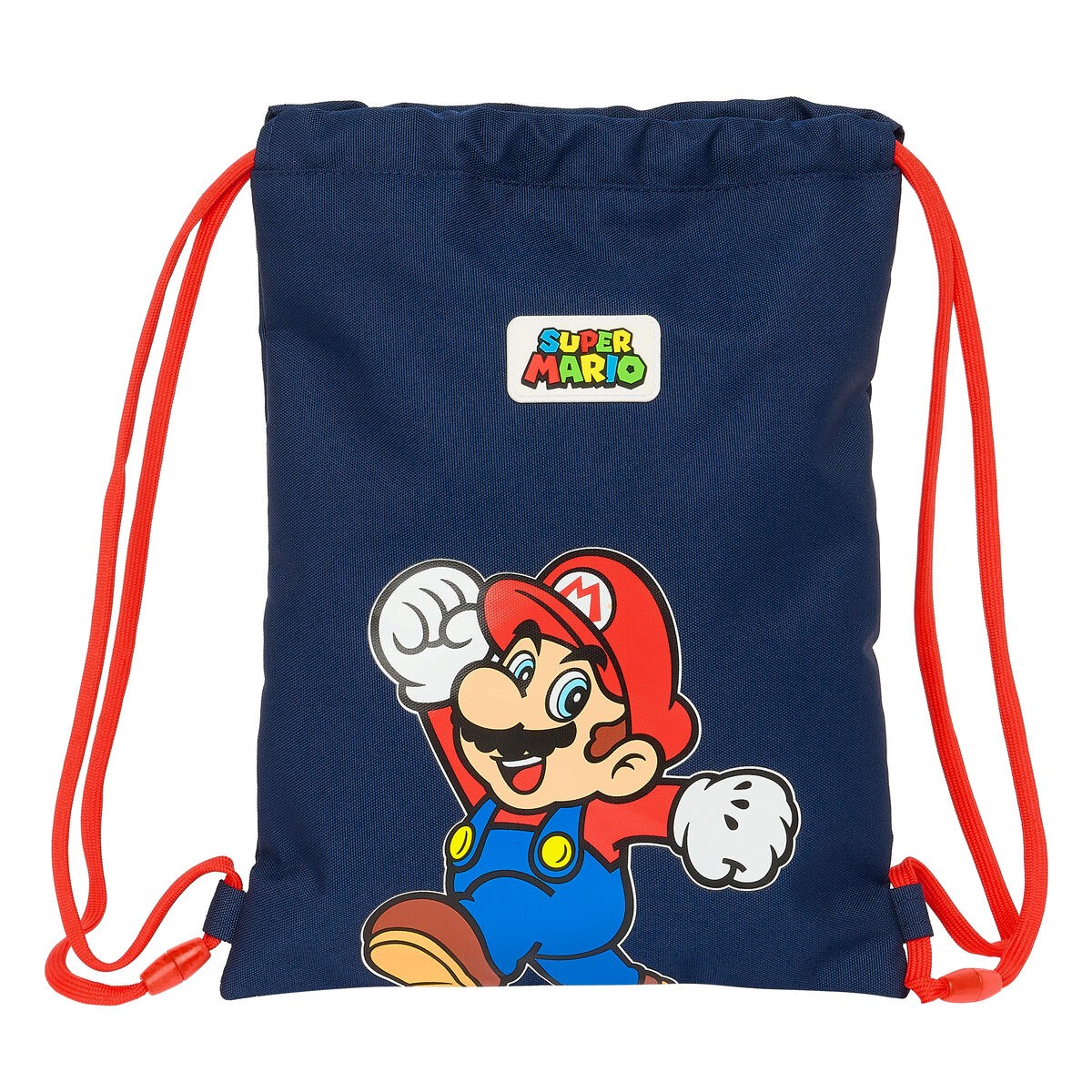 Backpack with Strings World Navy Blue 26 x 34 x 1 cm