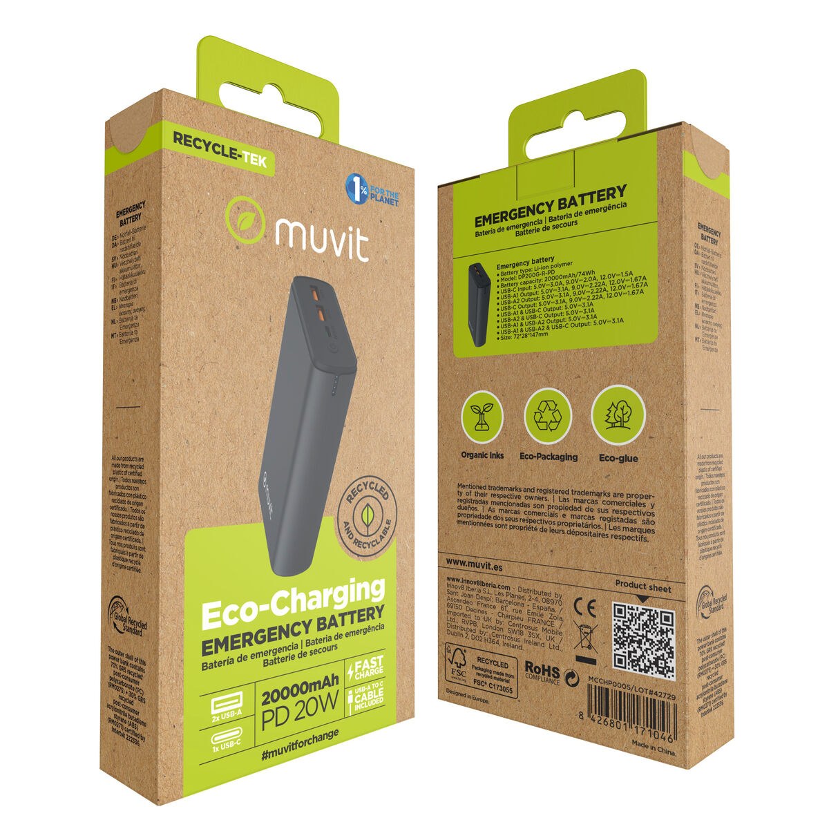 Powerbank DP200G-R-PD Black 20 W