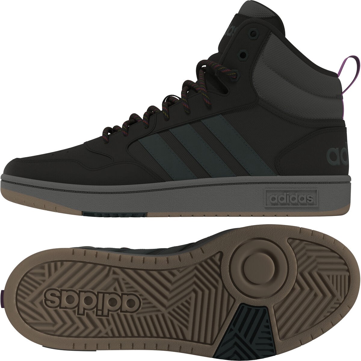 Женская повседневная обувь HOOPS 3.0 MID GZ6681 Чёрный