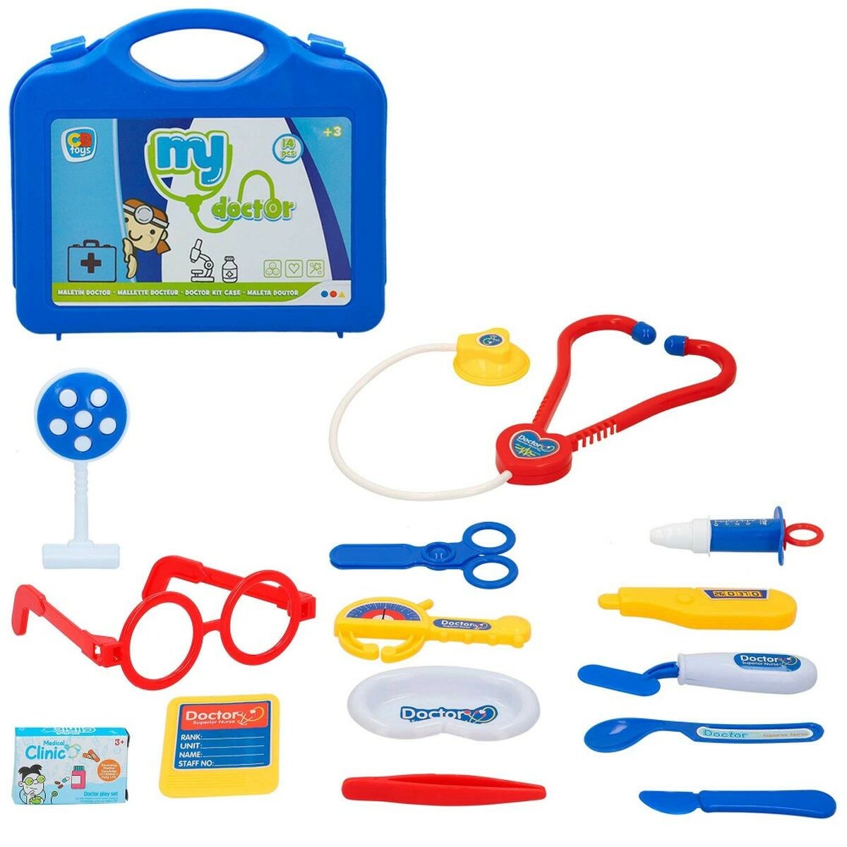 Игрушечный медицинский саквояж с аксессуарами My Doctor 14 Piese (12 штук)