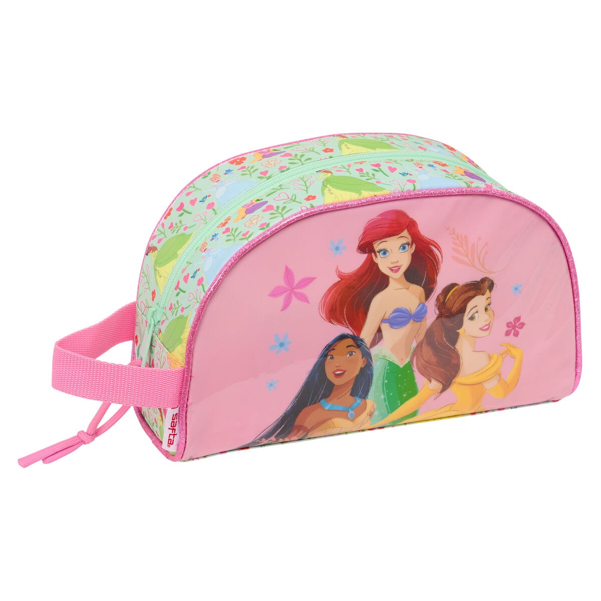 Travel Vanity Case Bloom Green Pink 26 x 16 x 9 cm