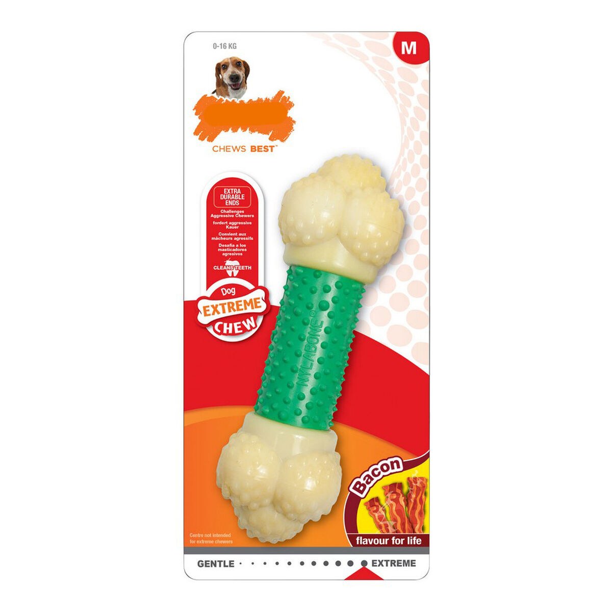 Dog chewing toy Extreme Chew Double Action Bacon Mint 2-in-1 Rubber Size XL Nylon